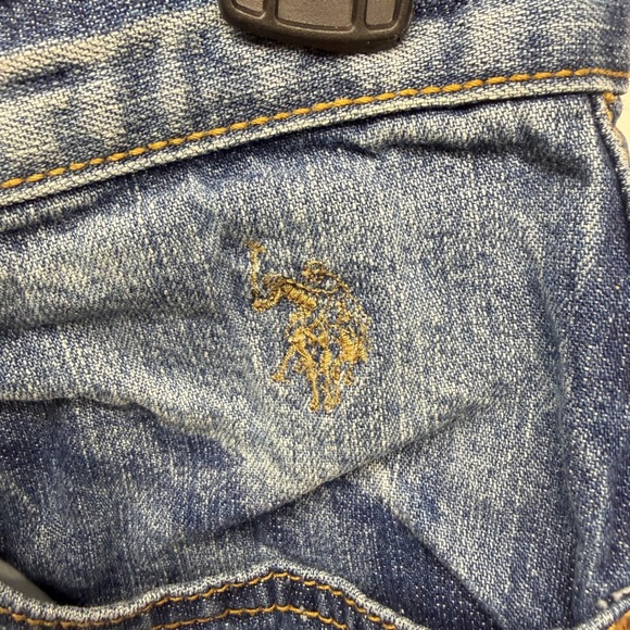 US Polo Assn Mens Blue Denim Jean Shorts Jorts Size 32 Baggy Loose Y2K - Picture 2 of 5